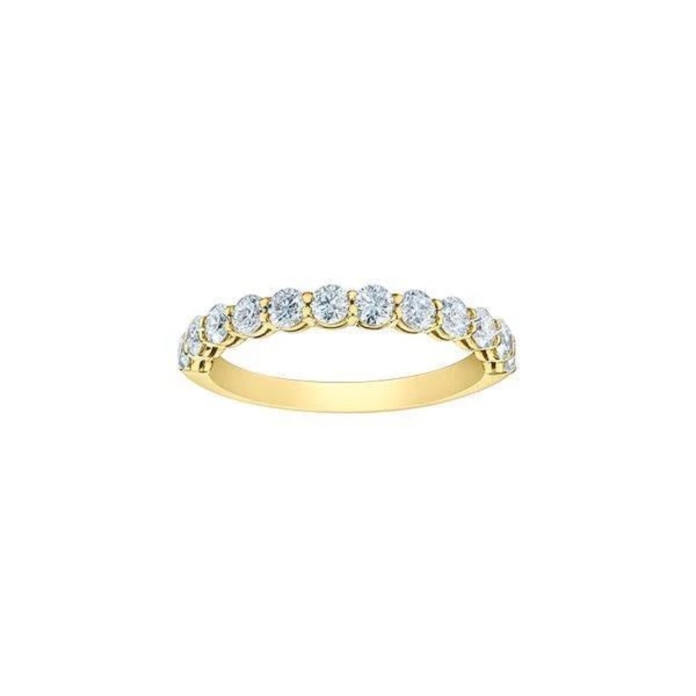 14k yellow gold and lab grown diamond wedding band